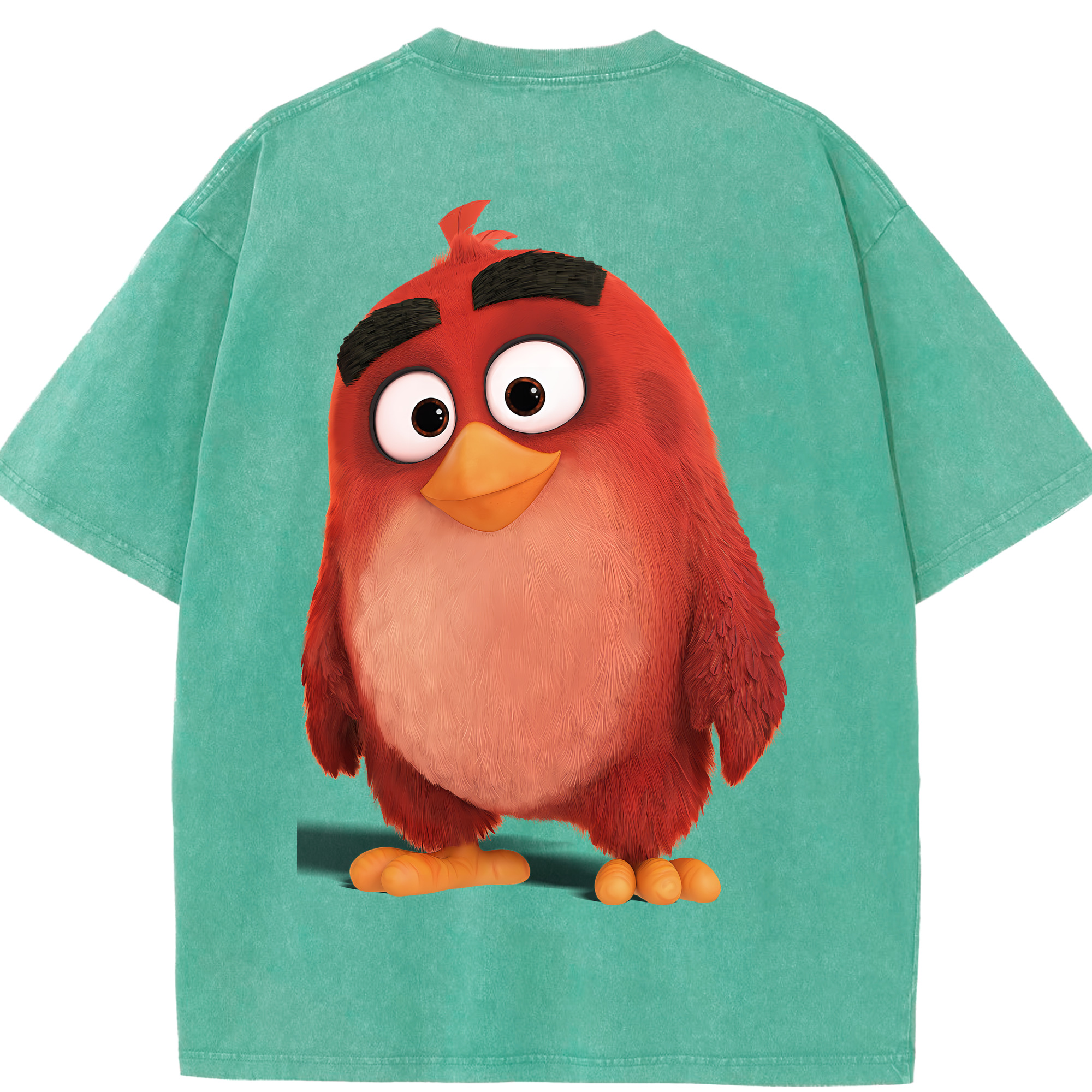 （画像用） Angry Birds アングリーバード 綿100% ヴィンテージ風 半袖Tシャツ（背面プリント）